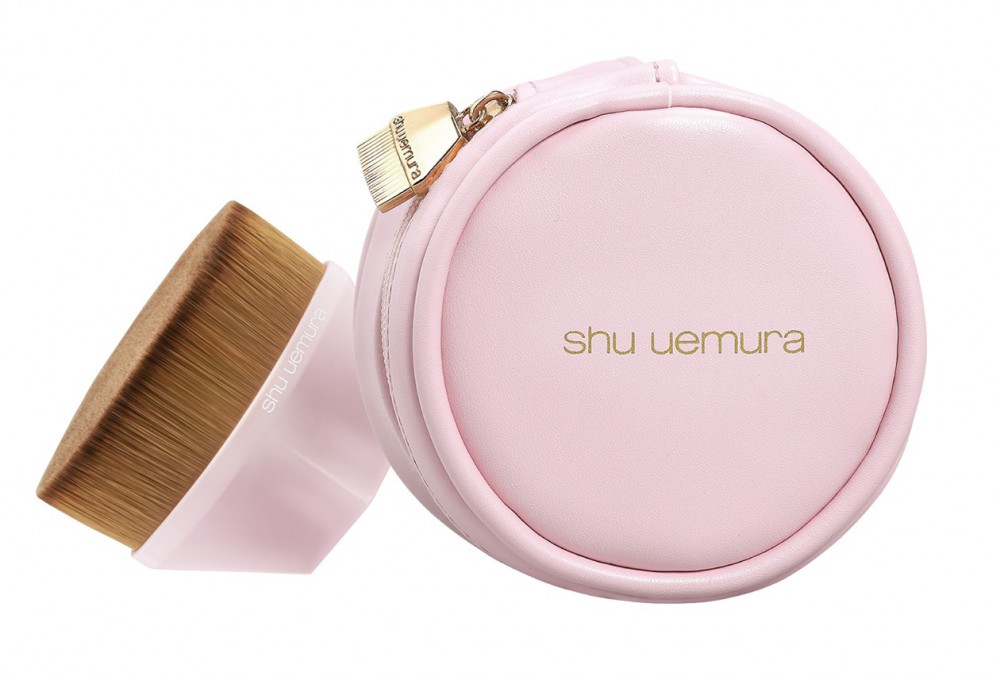 shu uemura植村秀 #55零刷痕粉底刷 粉紅限量版 + 專用刷具包
