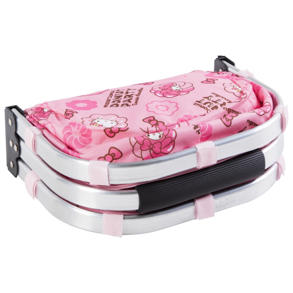 三麗鷗春遊野餐籃(粉)-摺疊