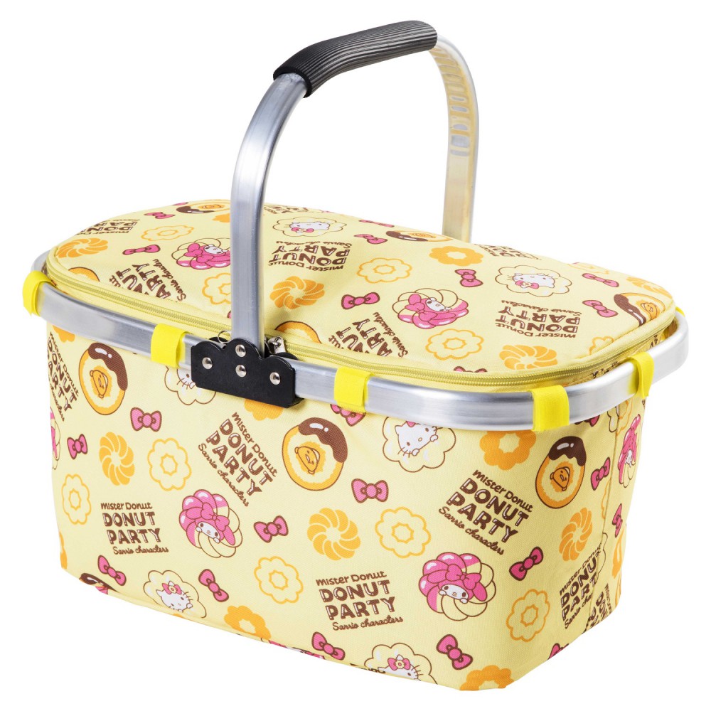 三麗鷗春遊野餐籃(黃)-展開