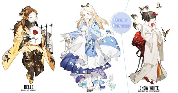 當迪士尼公主膩了洋裝的時候,穿上日系和服夢幻+100%!水藍愛麗絲美到爆氣質啊~