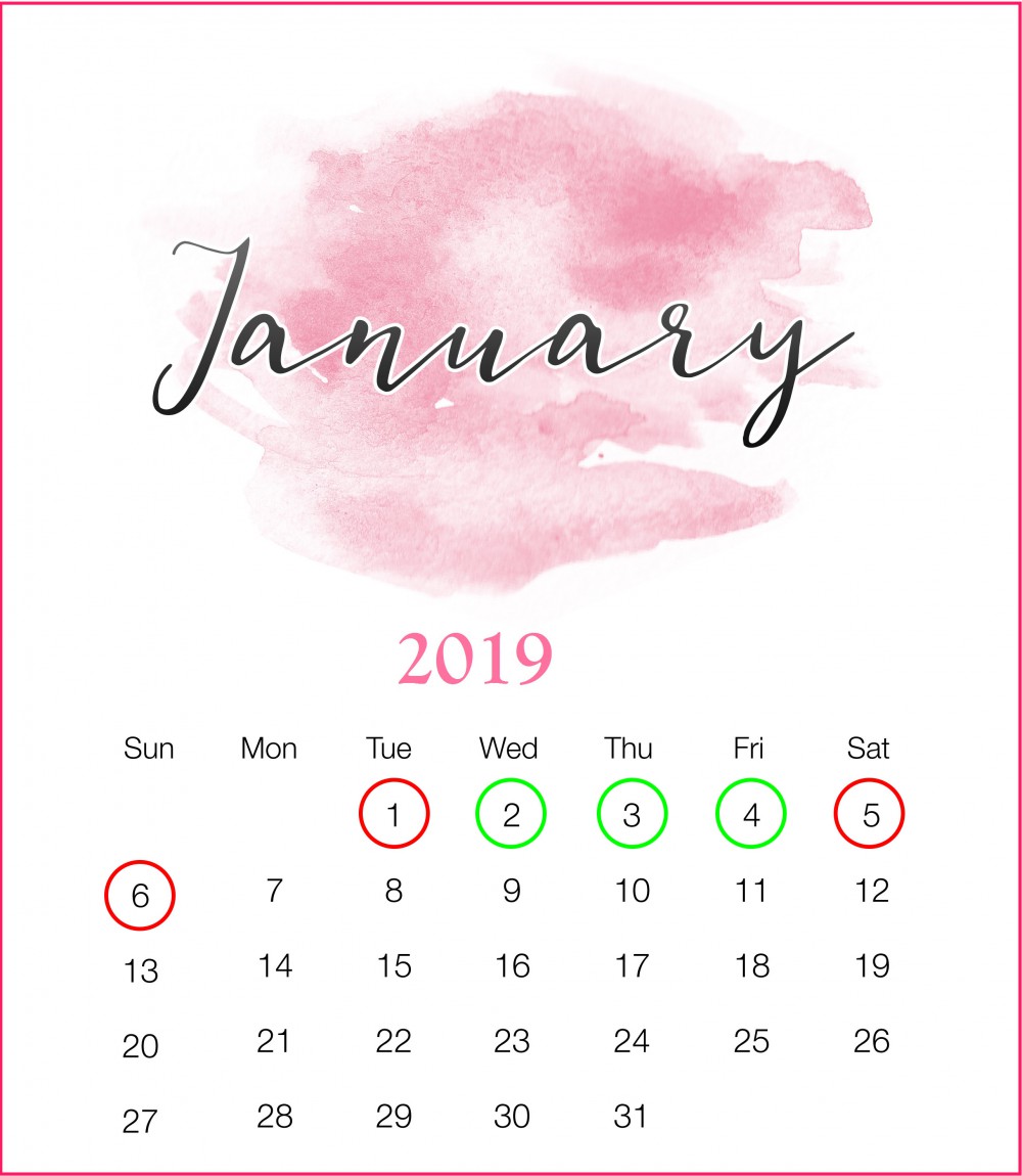 Watercolor-2019-January-Printable-Calendar拷貝