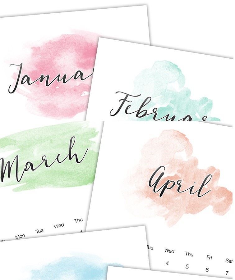 Watercolor-2019-Monthly-Printable-Calendar