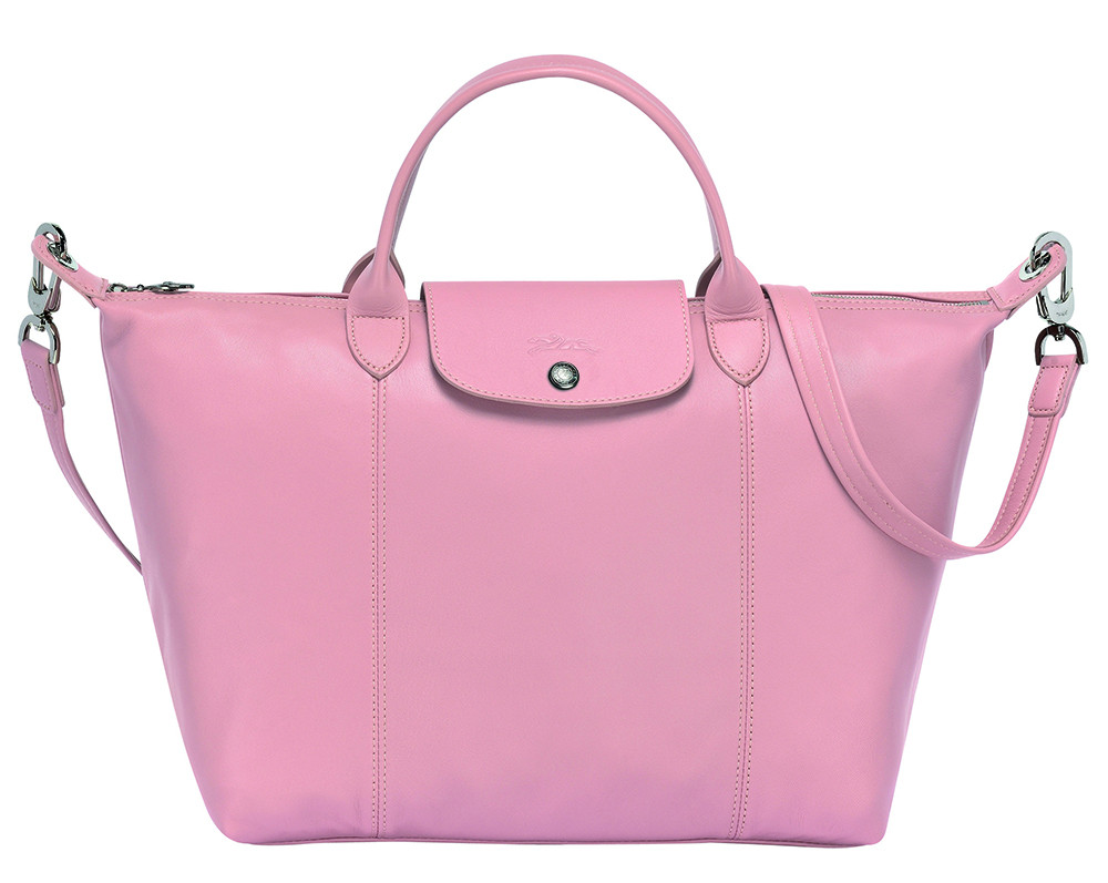 2018秋冬新款Le Pliage Cuir手袋(粉色)(M號),參考售價20,800元_L1515737A80