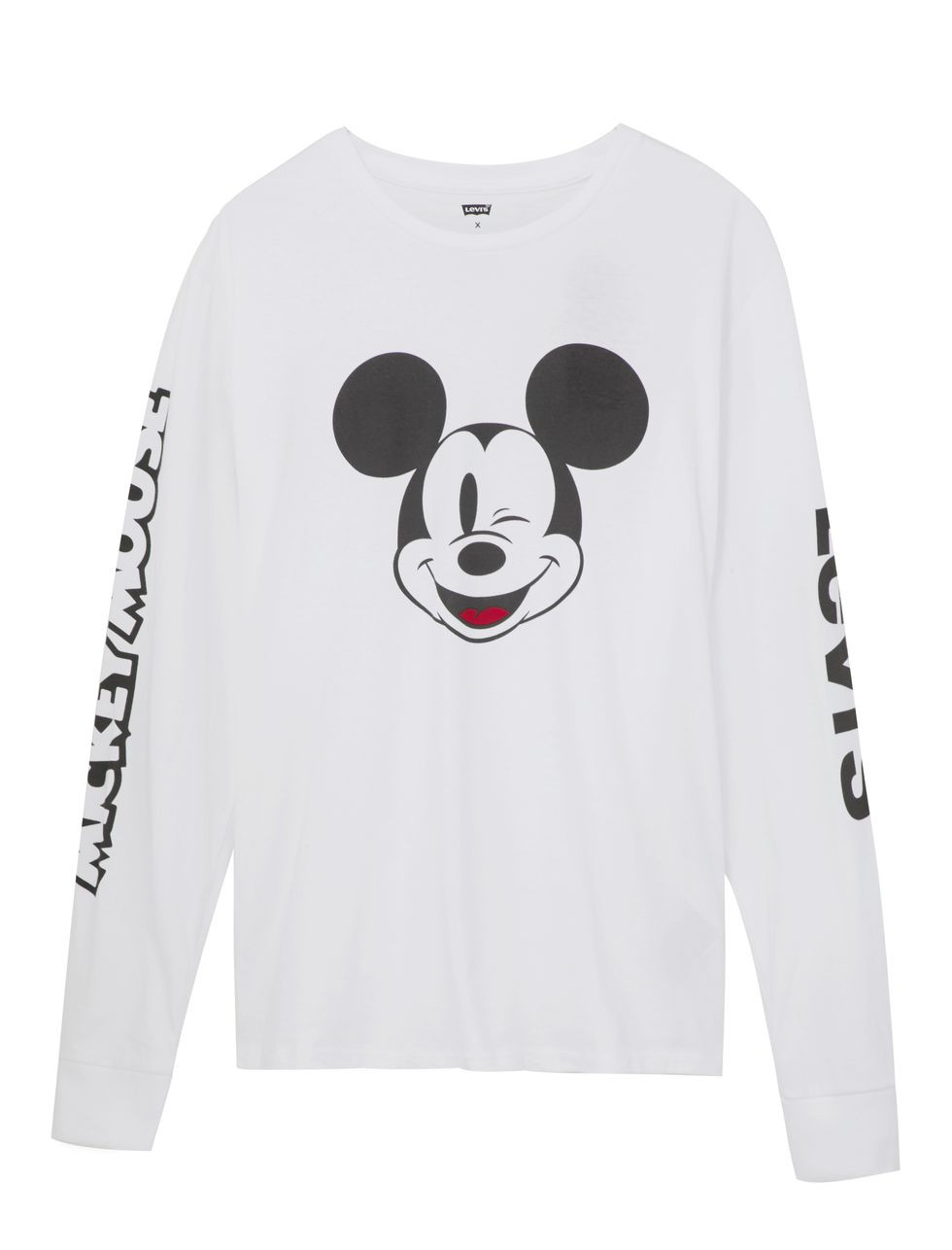 mickey聯名男款白色長袖tee-1539681222