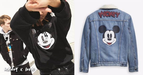 米奇控看過來！LEVI'S推出限量「米奇90週年」聯名系列服飾，不管是牛仔外套還是帽T都好Q啊♡