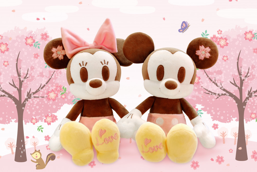 櫻花季限定版米奇米妮絨毛玩偶_推薦價899