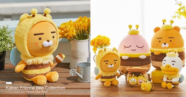 蜜蜂萊恩也太可愛！韓國Kakao Friends推出超萌「蜜蜂系列」玩偶，快讓這群小蜜蜂陪妳一起耍廢吧♡