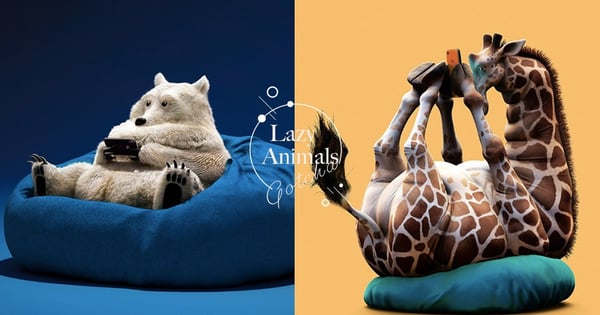 胖胖的肚子好療癒！北京藝術家將可愛動物化身「科技肥宅」，長頸鹿要滑手機也太困難了吧！