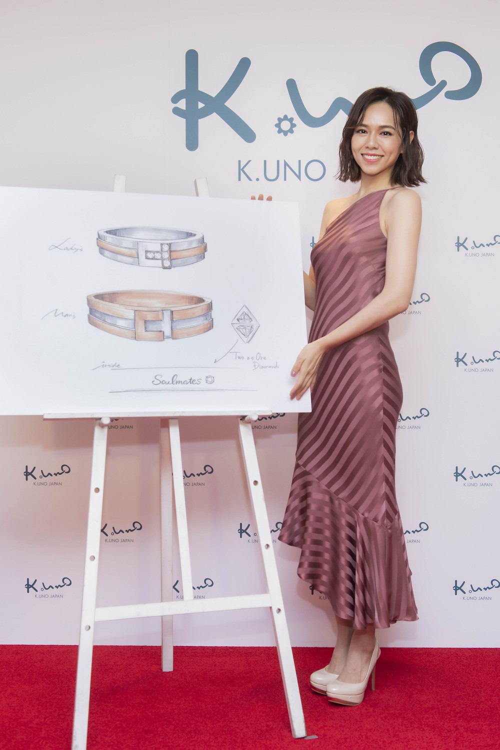 圖片一:日本唯一全訂製珠寶品牌K.UNO進駐台灣,夏于喬感動分享親手設計對戒草圖