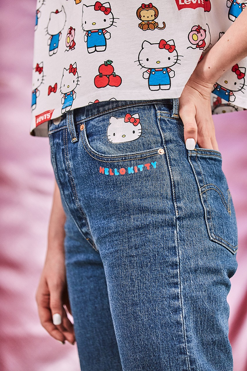 LEVI’S® x HELLO KITTY® 聯名系列,此聯名以街頭美式風格設計,包括各式短TEE上著、帽TEE與丹寧產品_2