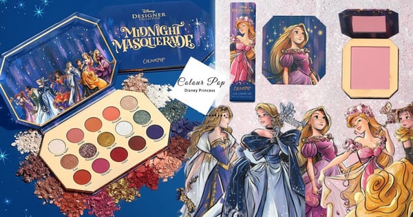 化完變公主！Colour Pop ＸDisney「公主午夜派對」聯名～水彩手繪風太浪漫