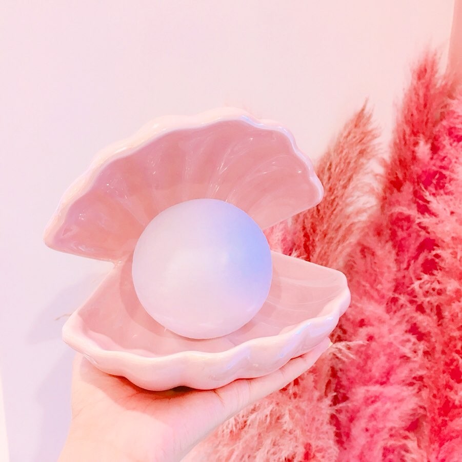 珍珠貝殼小夜燈正面