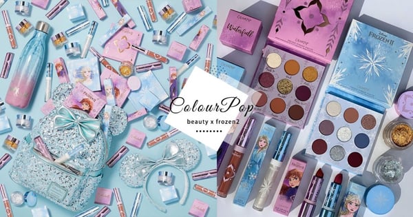 ColourPop推出《冰雪奇緣2》聯名彩妝！超夢幻「石英粉紅×寧靜粉藍」配色讓人好想通通全包♡