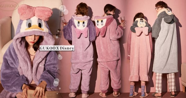融化惹～GUKOOＸDisney 毛絨睡衣、睡袍可愛登場～就穿著它度過冬天吧♡
