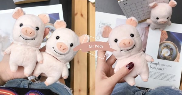 這個套子實在太Q啦！「毛絨小豬AirPods保護套」萌值破表～毛茸茸還能溫暖手手♡