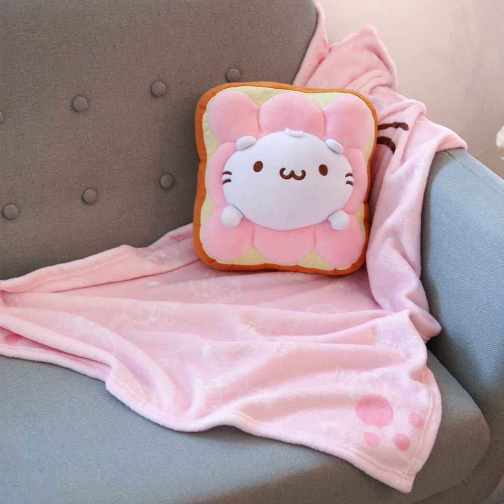 棉花糖吐司抱枕毯