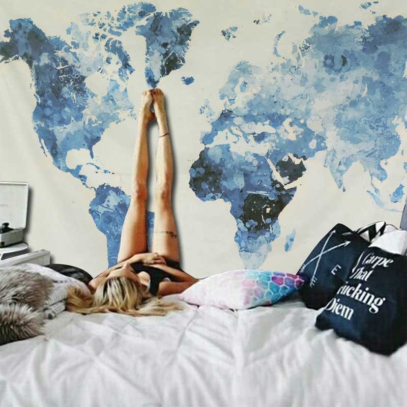 經典藍世界地圖