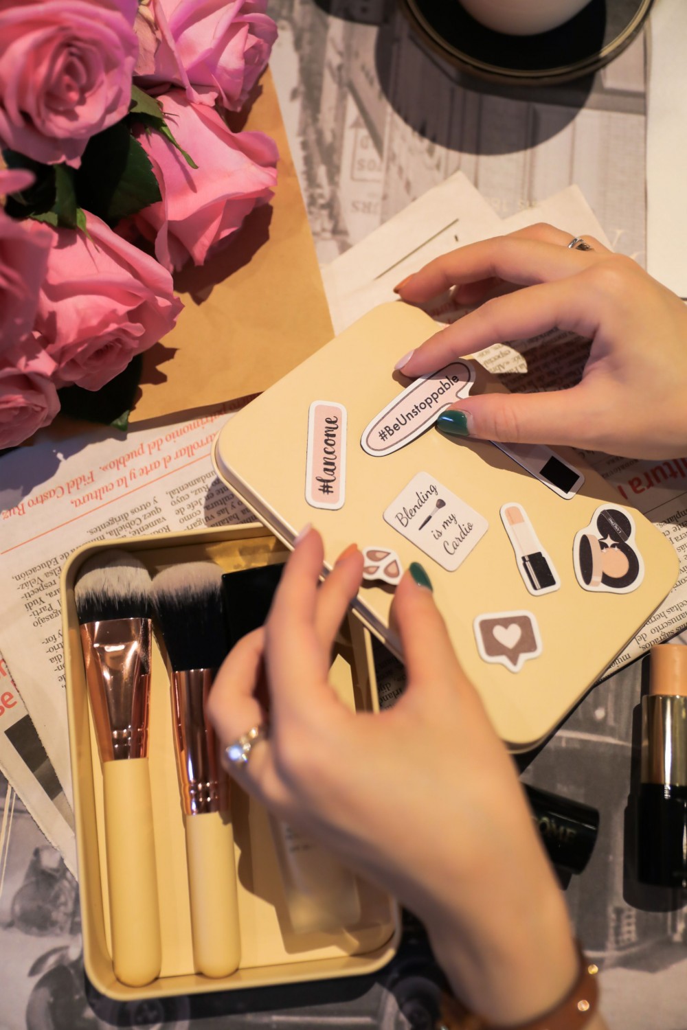 LANCOME 奶茶拿鐵刷具組