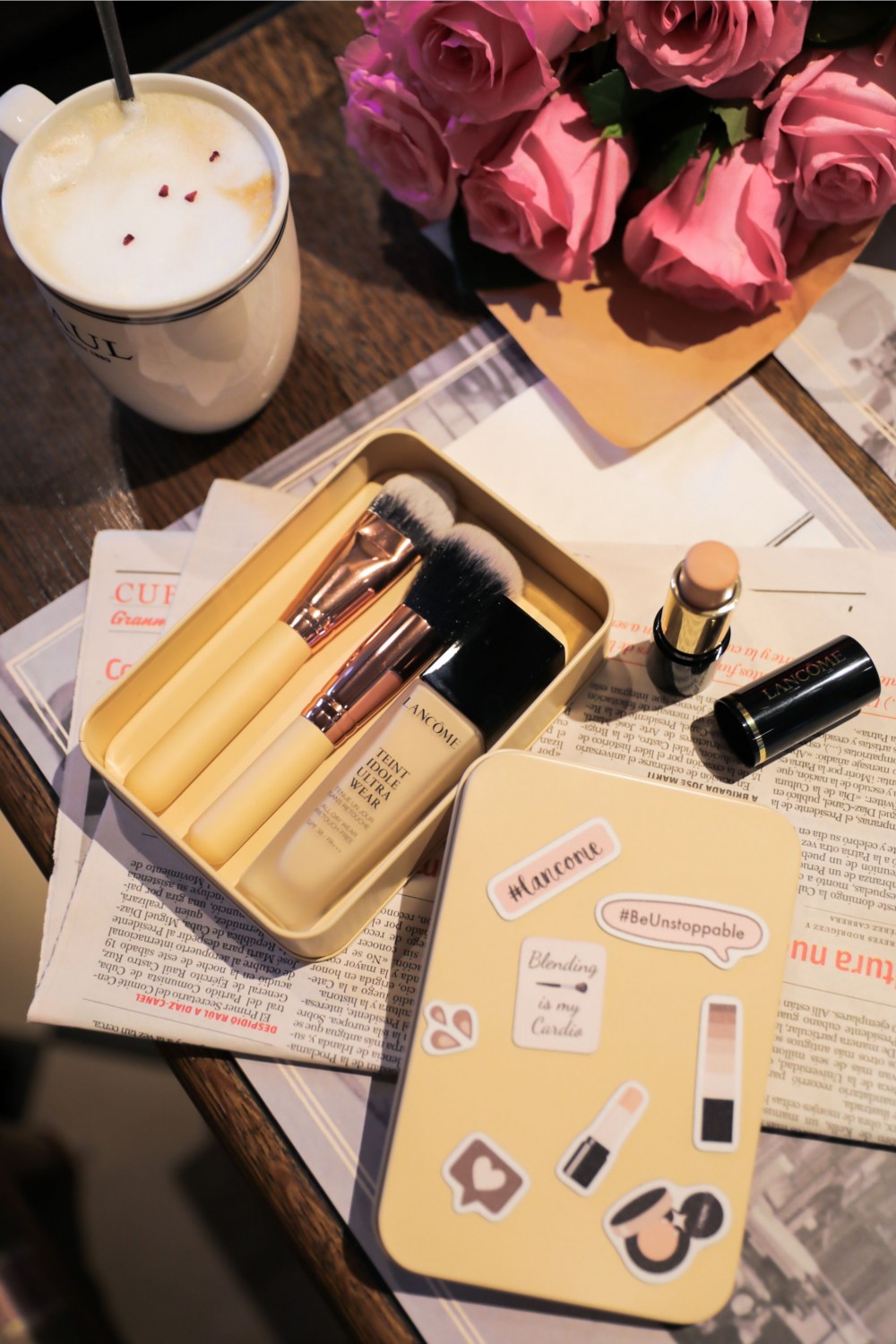 LANCOME 奶茶拿鐵刷具組