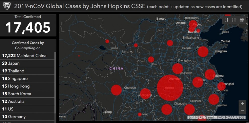約翰霍普金斯全球疫情地圖