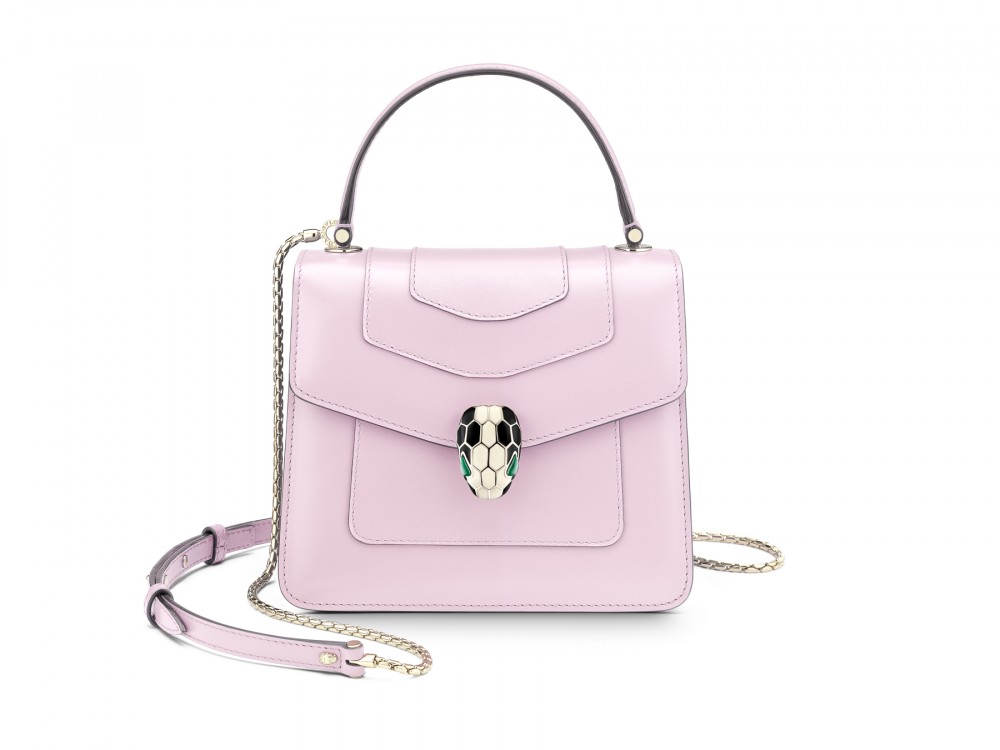 288712_BVLGARI Serpenti Forever薔薇石英色小牛皮手提肩背包_參考售價約新台幣83,300元(Size 18 x 16 x 9.5cm)