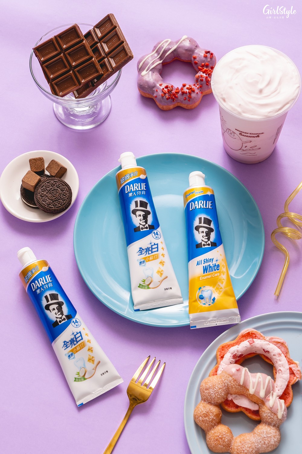 黑人全亮白系列密泡小蘇打和晶亮修護牙膏