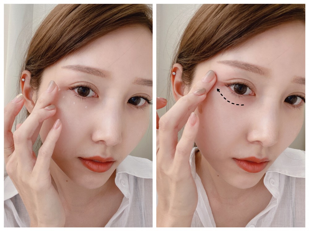 DEW水潤撫紋美容液按摩手法