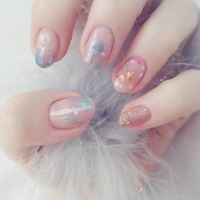 透明感的暈染圖案