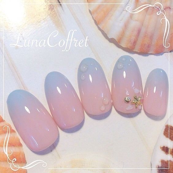 藍色和粉色作漸層