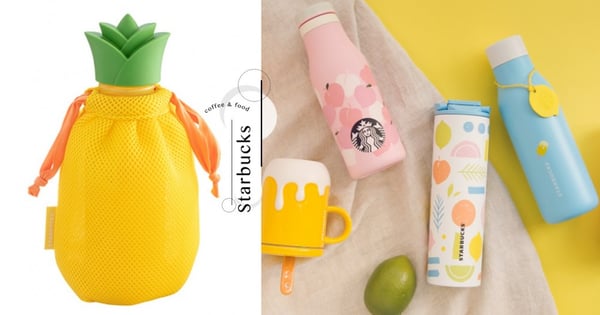 星巴克夏日系列偷開跑！推出超可愛鳳梨水壺、芒果抹茶星冰茶等新品～月中還有兩天買一送一♡