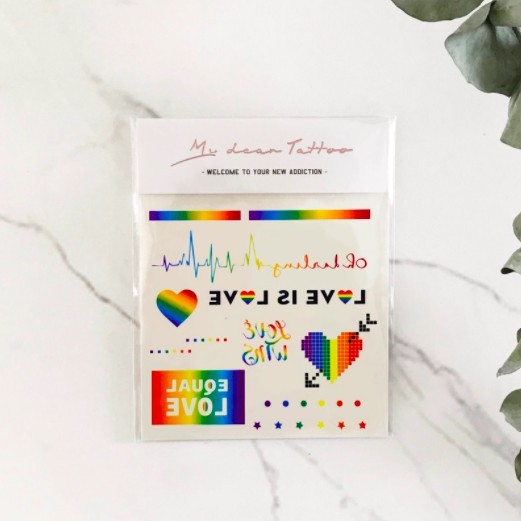 紋身貼紙 彩虹 婚姻平權 愛最大 同志LGBT