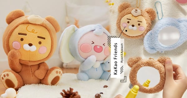 天冷想抱著睡覺♡ KaKao Friends「棉花好朋友」新系列～Ryan、屁桃變身療癒熊熊&小飛象