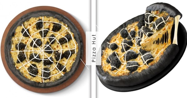 必勝客萬聖節限定4週!「蒜香竹炭雞」暗黑特別版~「炫黑芝心餅皮」全比薩口味皆能加購升級