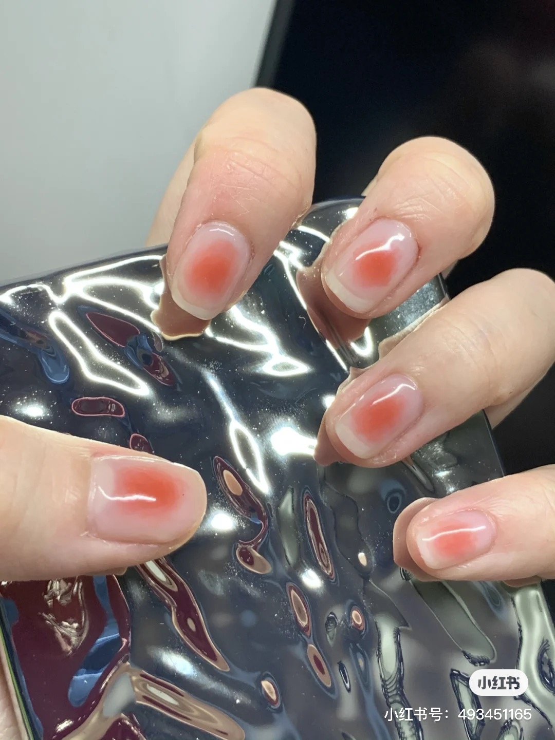 腮紅美甲推薦奶茶色暈染指甲