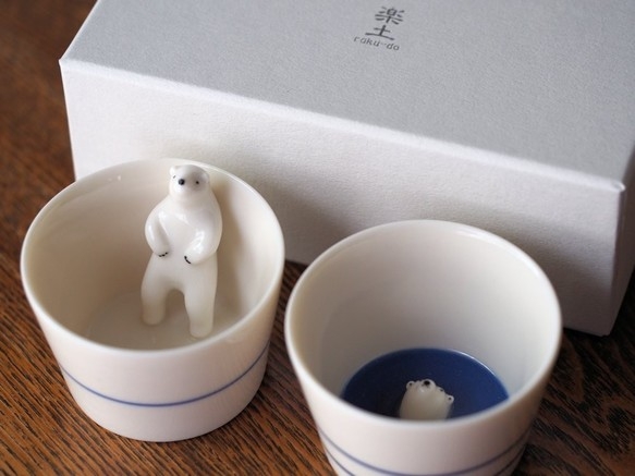 北極熊筷架與小杯子組合