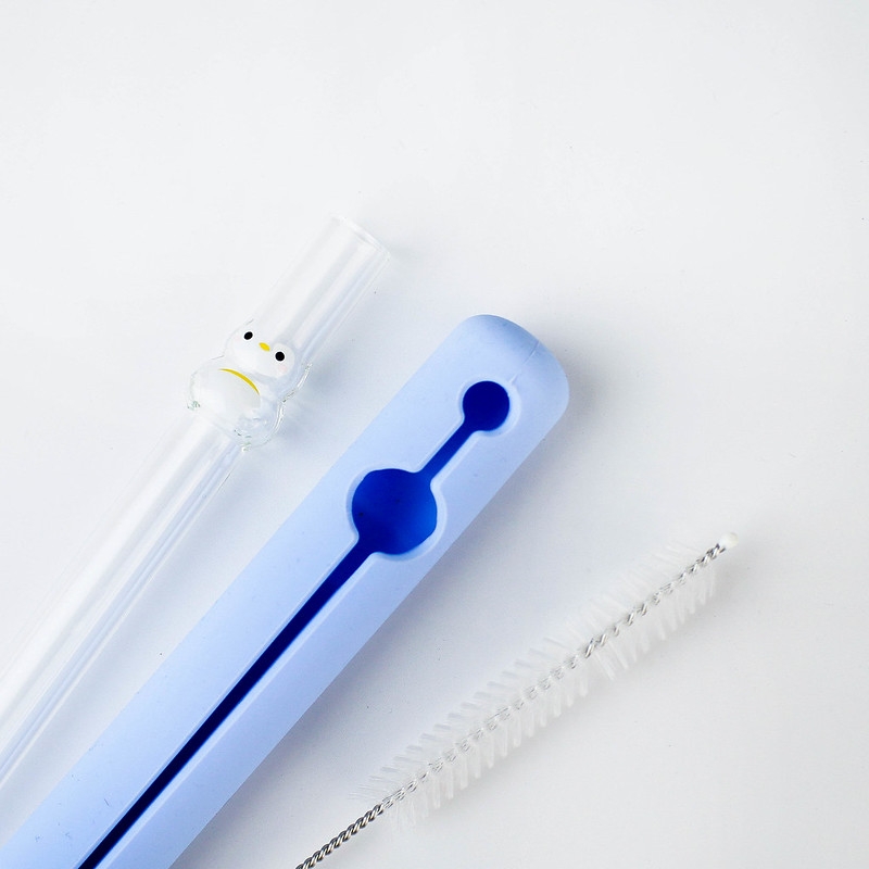  巨可愛害羞「小企鵝」海豹玻璃吸管會變色
