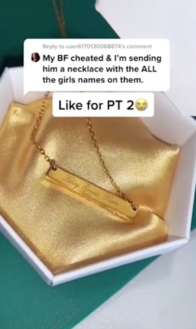 女網友超狠送男友『復仇項鍊』？訂製偷吃「3女姓名