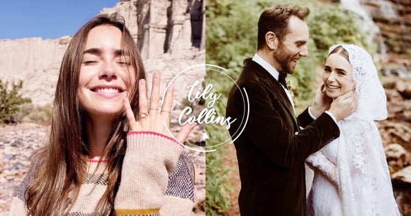 恭喜❤️莉莉柯林斯結婚了!夢幻森林童話婚禮+蕾絲婚紗曝光~甜蜜宣示:我們正式成為彼此的永遠
