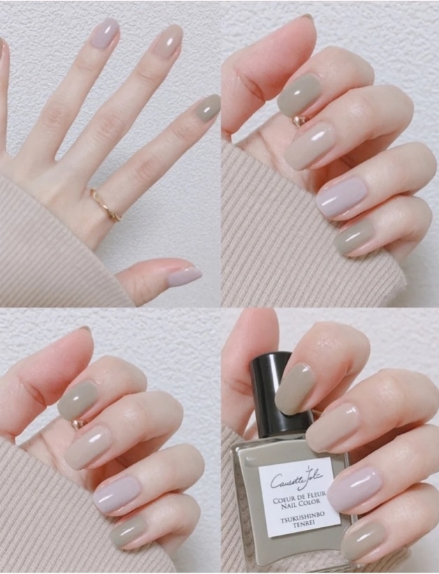 同色系跳色美甲