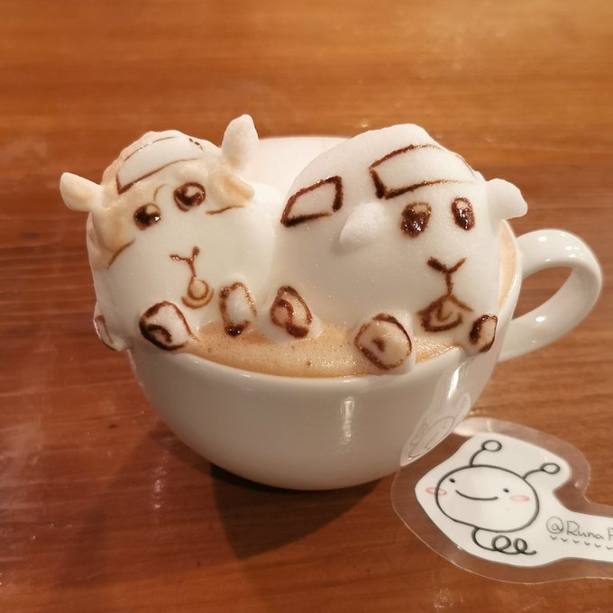 《天竺鼠車車》咖啡拉花