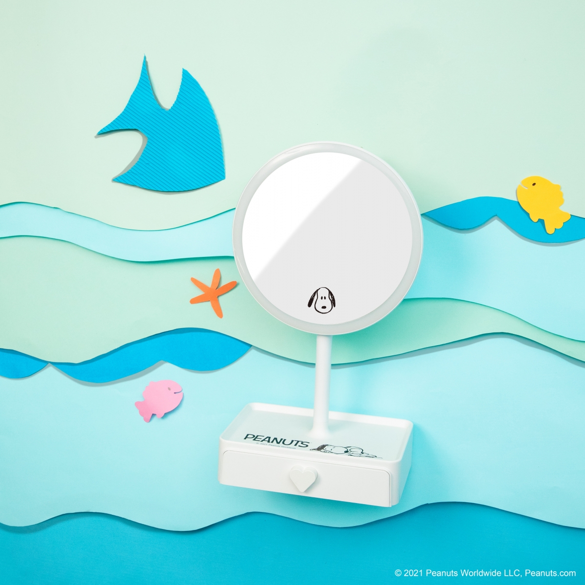 康是美SNOOPY史於經典LED抽屜美妝鏡