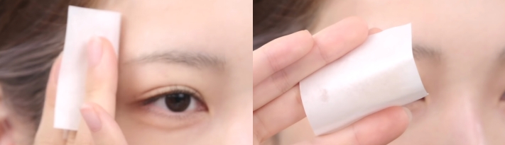 先用吸油面紙按壓
