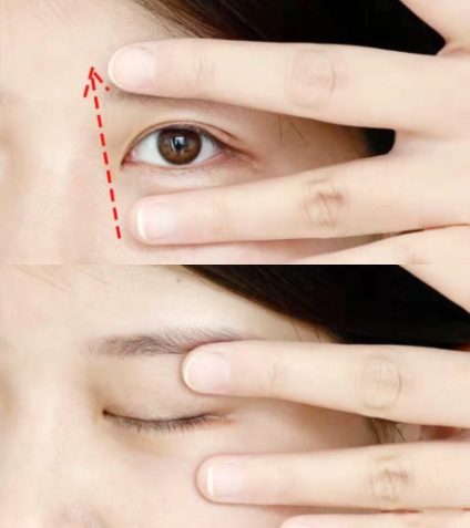 眼周按摩法Step3:眼頭、眼尾提拉