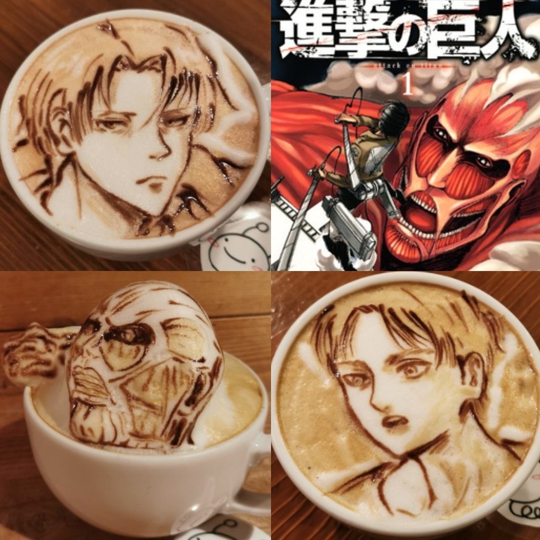 《進擊的巨人》咖啡拉花