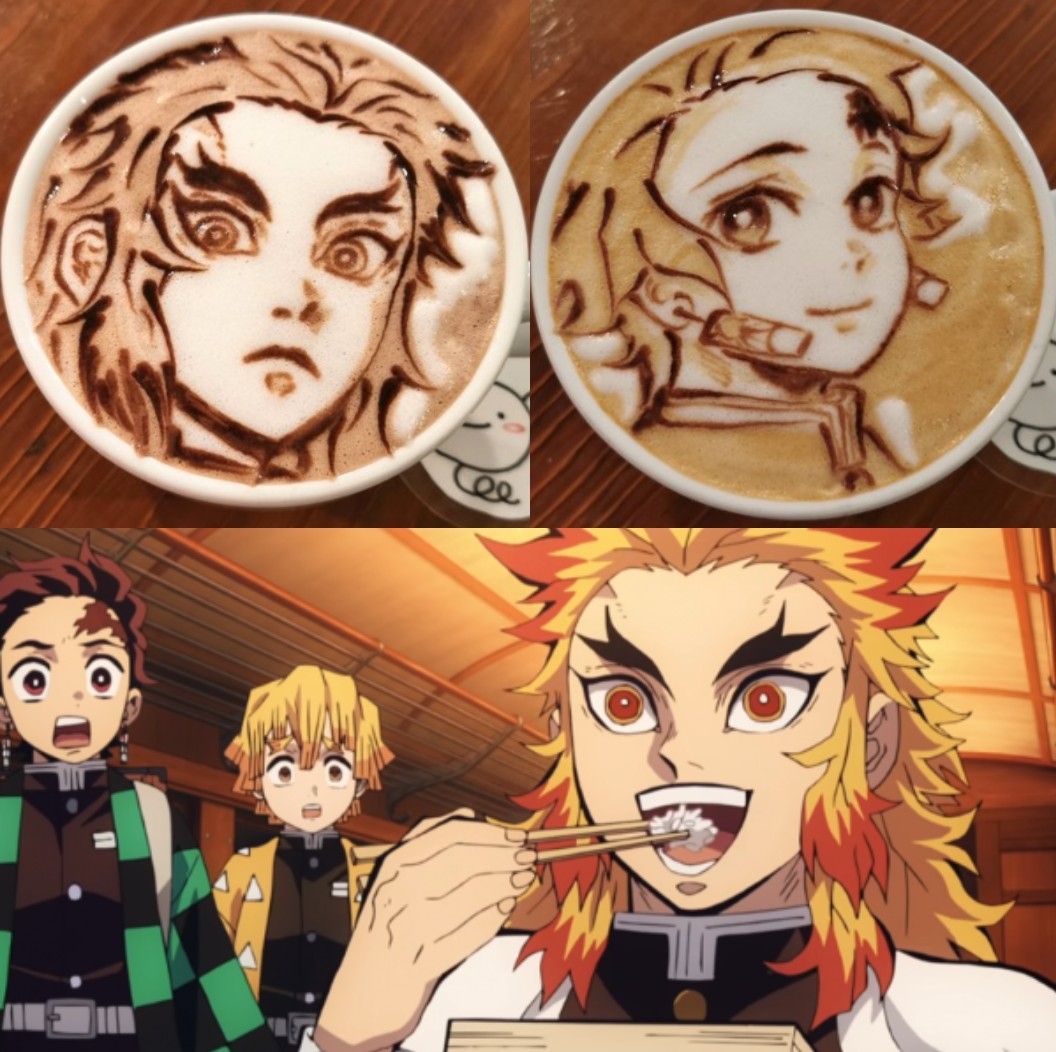 《鬼滅之刃》炎柱、炭治郎咖啡拉花
