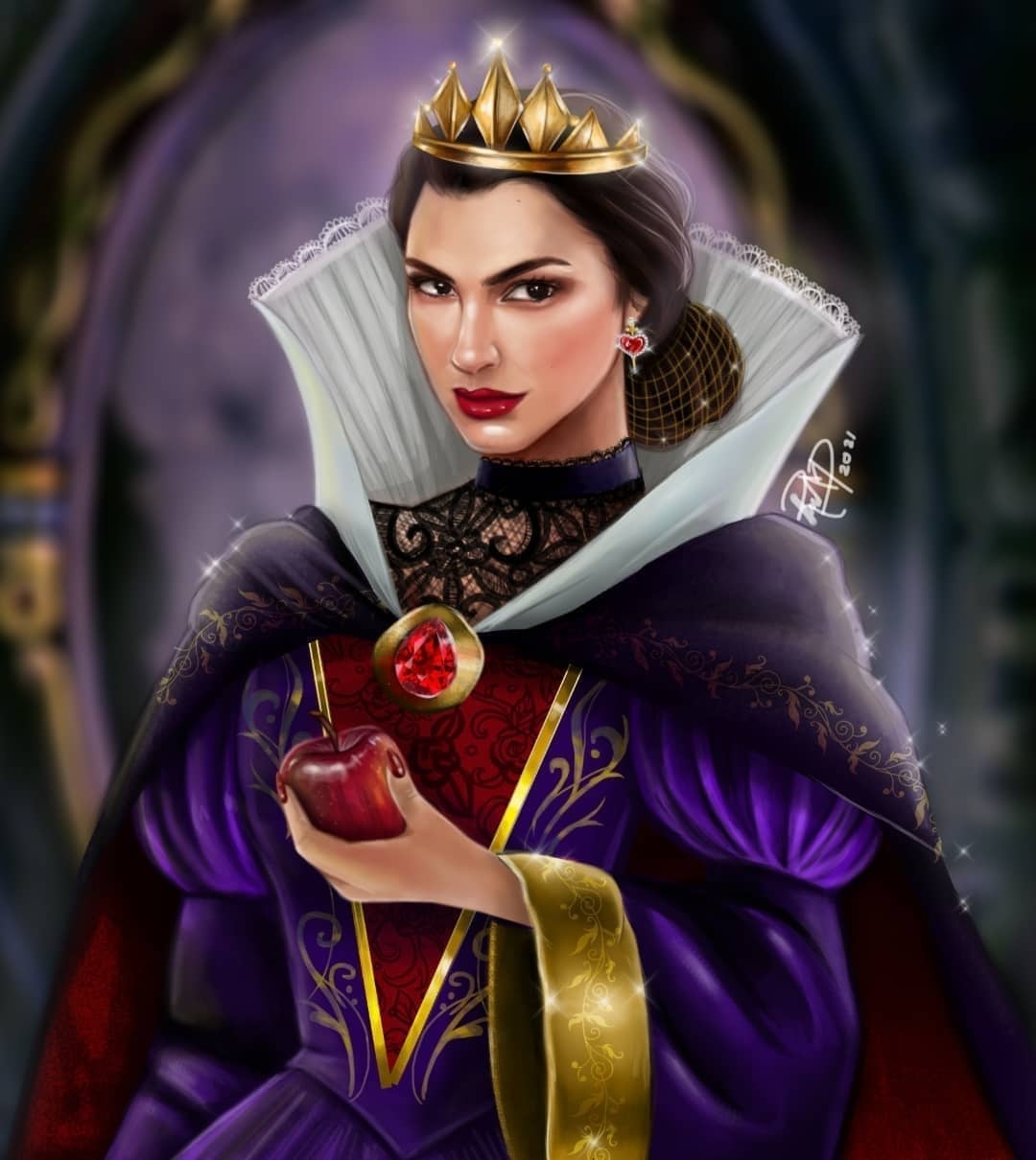 壞皇后結合神力女超人」做成畫作