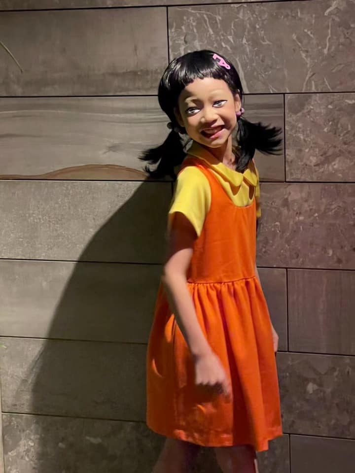 許老三萬聖節扮《魷魚遊戲》木頭人娃娃