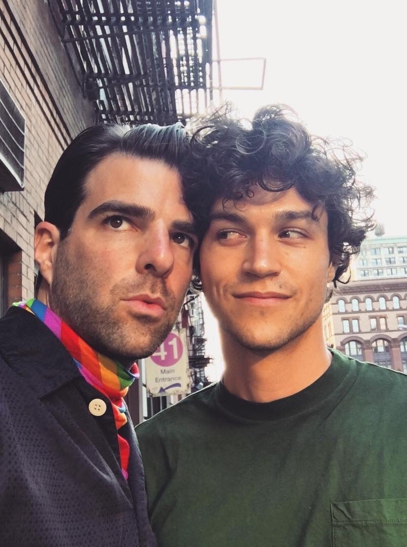 Zachary Quinto與男模昔日合照