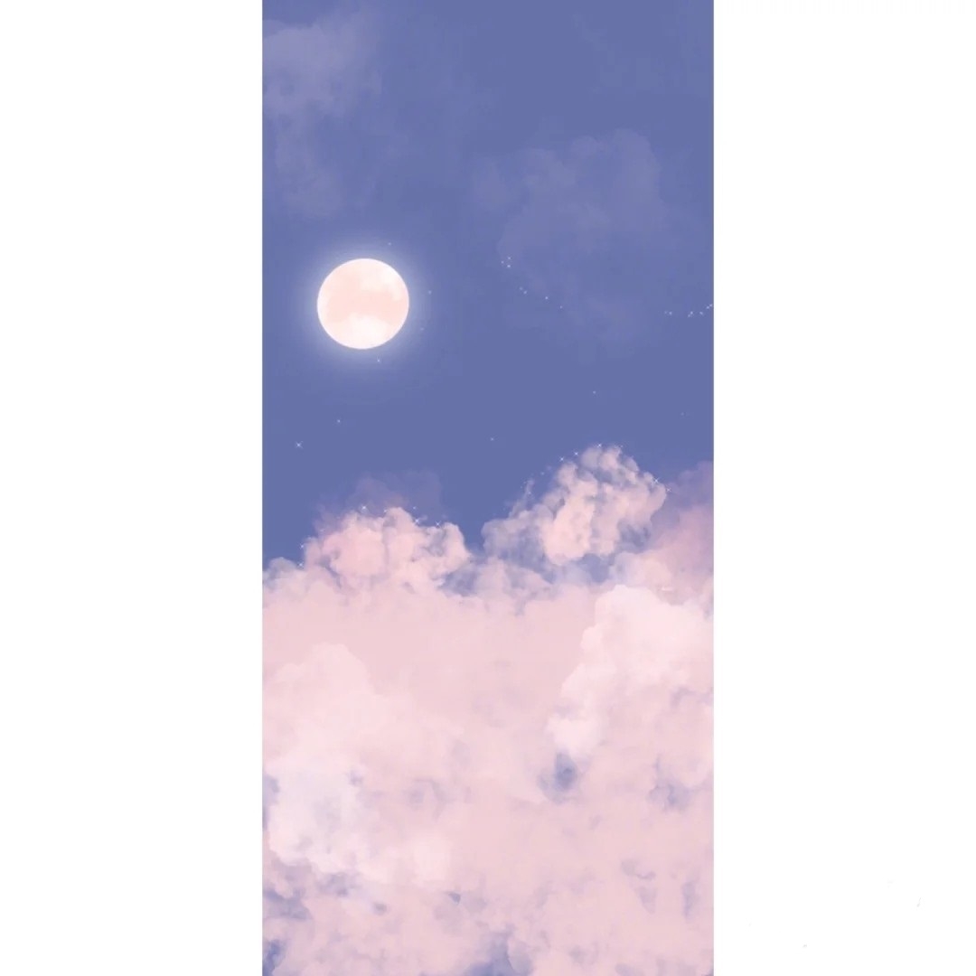 月亮從雲端升起