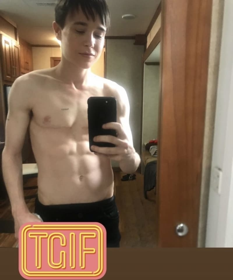 Elliot Page曬出六塊腹肌